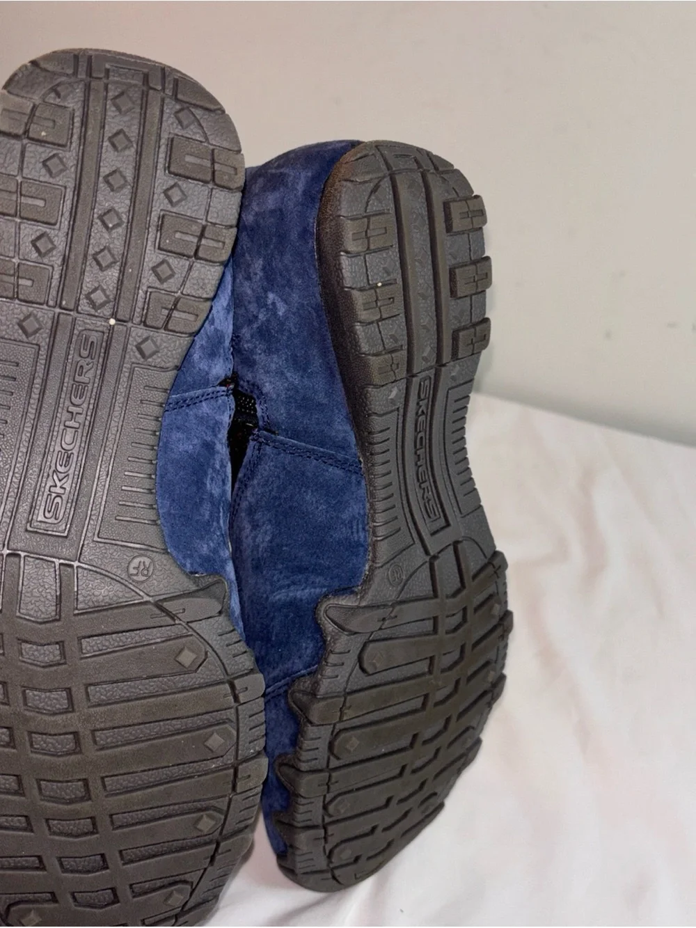 Sketchers  Navy Blue Suede Slip-On Shoes